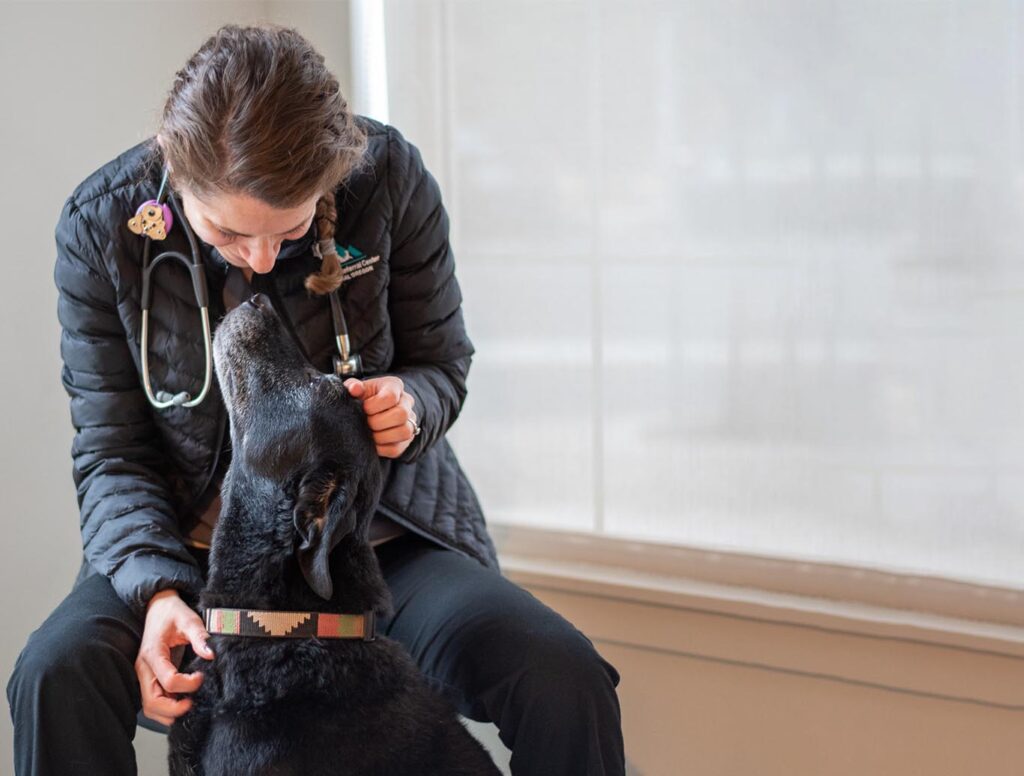 Bend Veterinarian Doctor Couto and a black lab